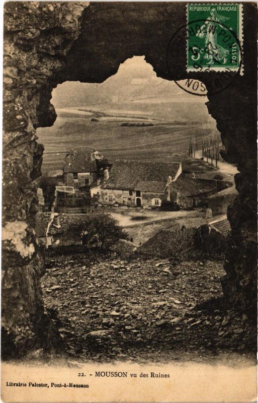 Carte postale ancienne Mousson vu des ruines à Mousson
