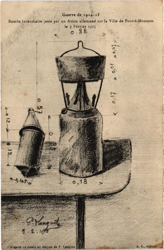 Carte postale ancienne Bombe incendiaire