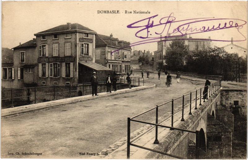 Carte postale ancienne Dombasle Rue Natioale