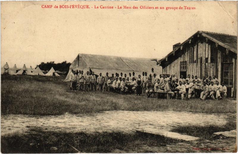 Carte postale ancienne Camp de Bois l'Eveque la cantine
