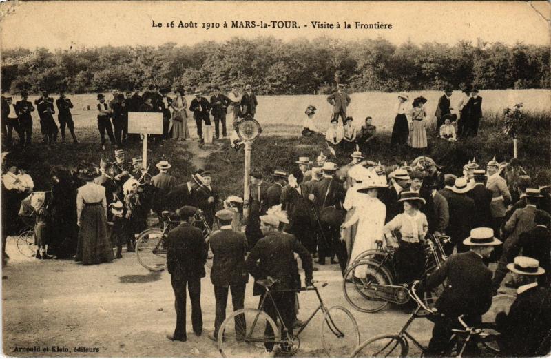 Carte postale ancienne Mars la Tour visite a la Frontiere à Mars-la-Tour