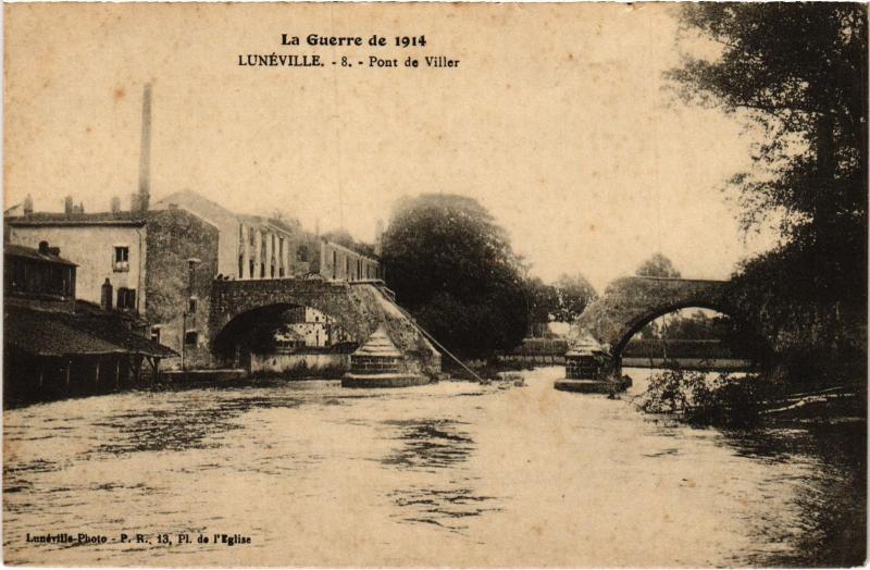 Carte postale ancienne Luneville Pont de Viller