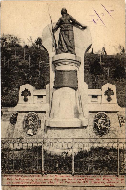 Carte postale ancienne Fontenoy le Monument