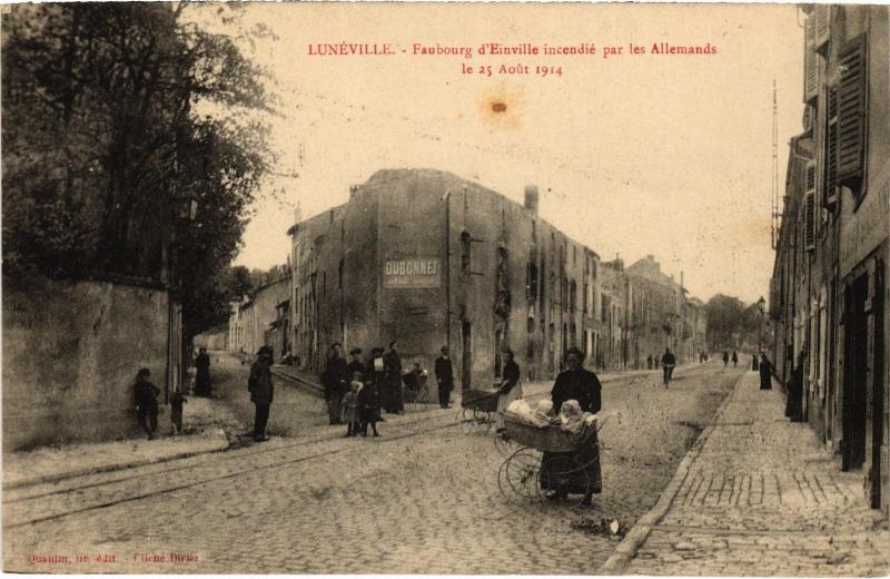 Carte postale ancienne Luneville Faubourg d'Einville