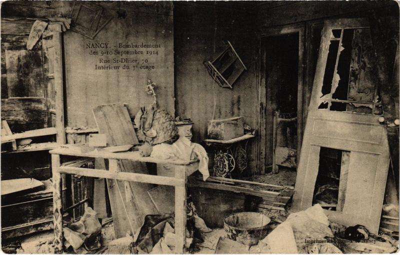 Carte postale ancienne Nancy bombardement à Nancy