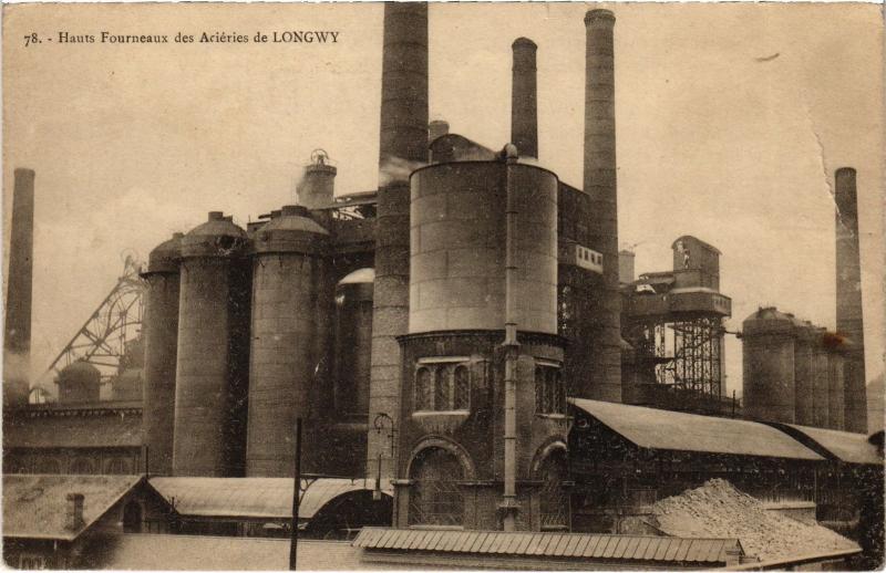 Carte postale ancienne Longwy Hauts Fourneaux à Longwy