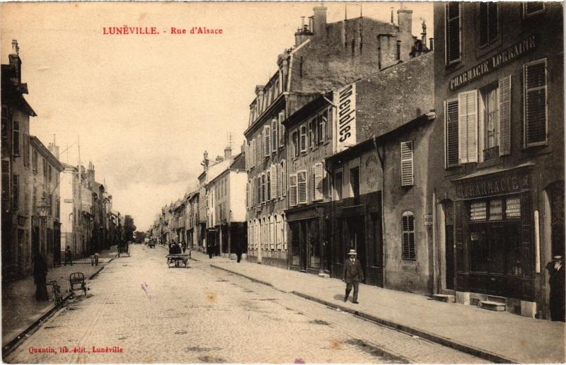 Carte postale ancienne Luneville Rue d'Alsace