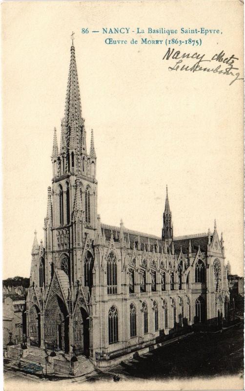 Carte postale ancienne Nancy Basilique Saint-Epvre à Nancy