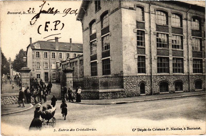 Carte postale ancienne Baccarat entree des Cristalleries à Baccarat