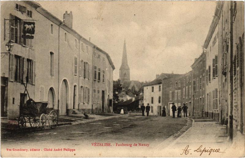 Carte postale ancienne Vezelise Faubourg de Nancy à Nancy
