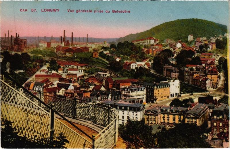 Carte postale ancienne Longwy vue generale à Longwy