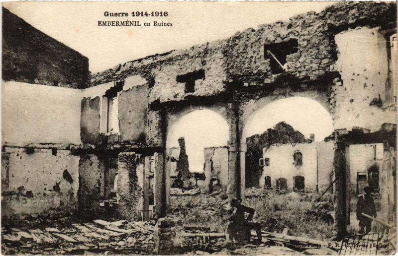 Carte postale ancienne Embermenil en ruines