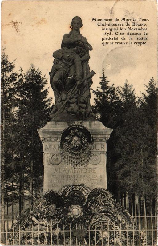 Carte postale ancienne Monument de Mars la Tour à Mars-la-Tour
