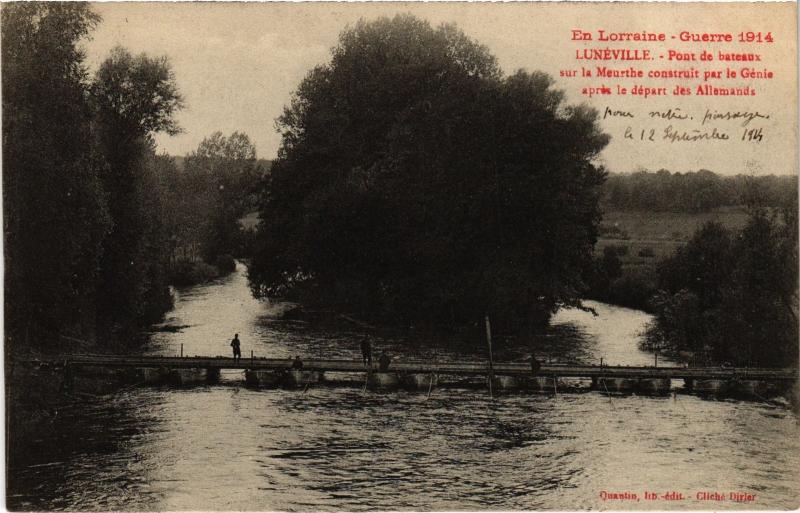 Carte postale ancienne Luneville Pont de bateaux