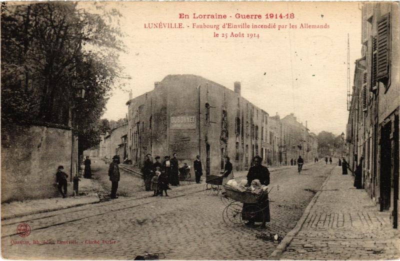 Carte postale ancienne Luneville Faubourg d'Einville