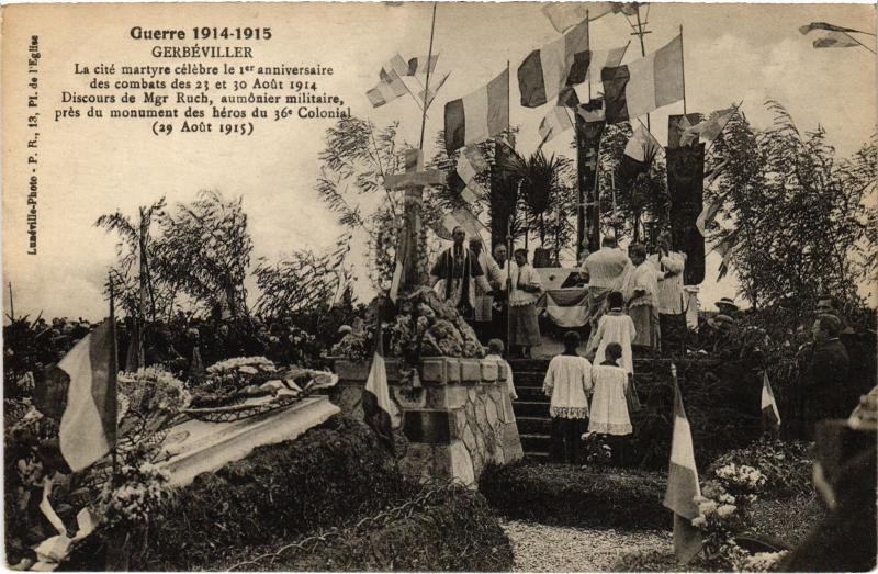 Carte postale ancienne Gerberville Monument des Heros du 36e Colonial