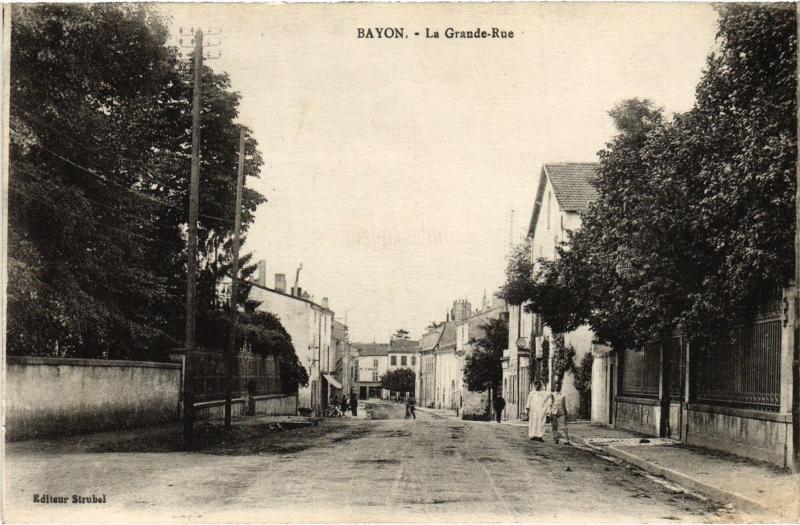 Carte postale ancienne Bayon Grande Rue à Bayon