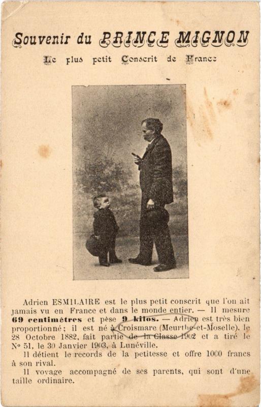 Carte postale ancienne Souvenir du Prince Mignon