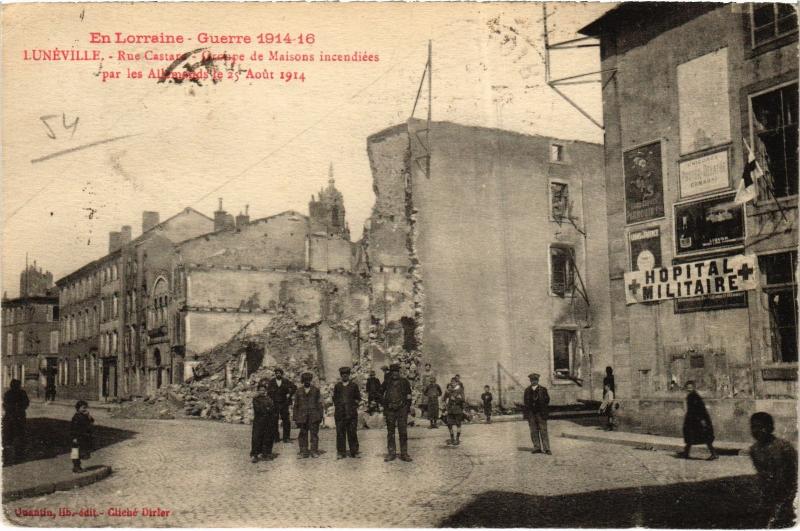 Carte postale ancienne Luneville Rue Castars