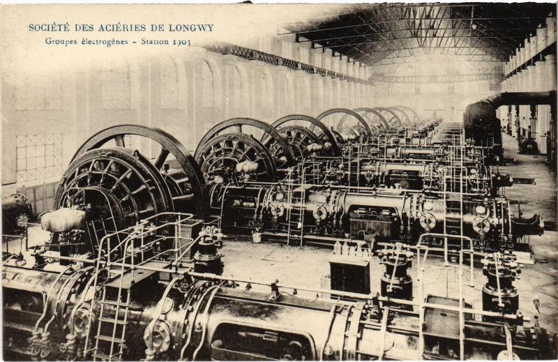 Carte postale ancienne Longwy Groupes electrogenes à Longwy