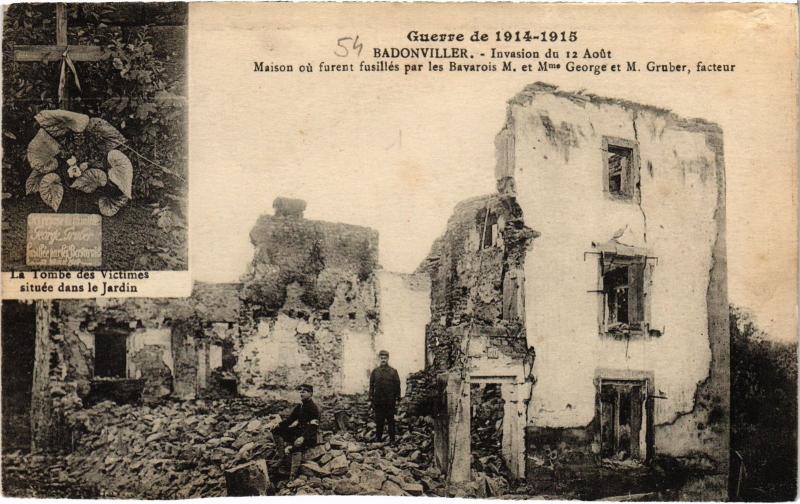 Carte postale ancienne Badonviller Invasion du 12 Aout à Badonviller