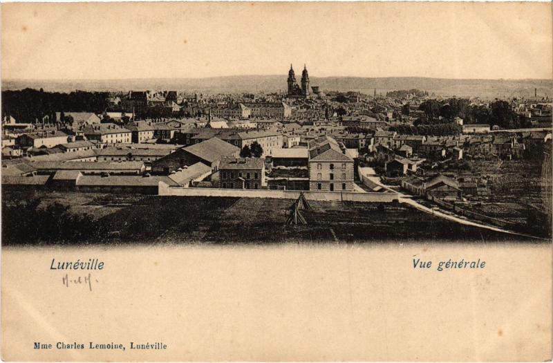Carte postale ancienne Luneville vue generale