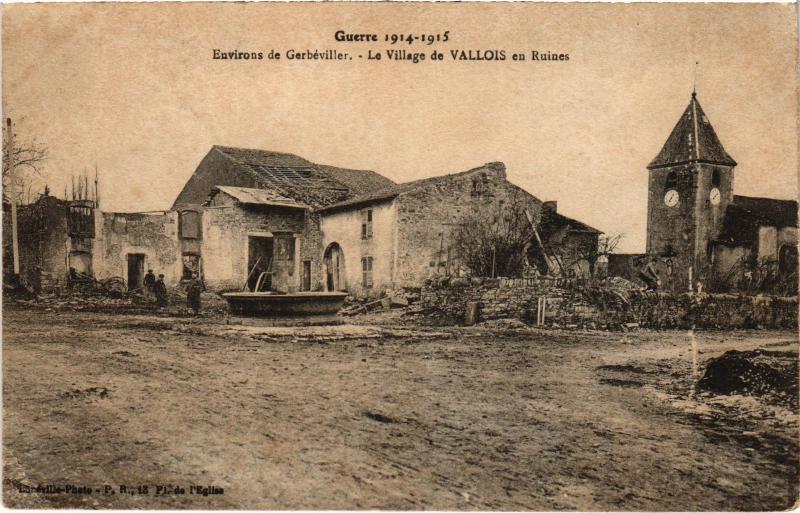 Carte postale ancienne Vallois en ruines à Vallois