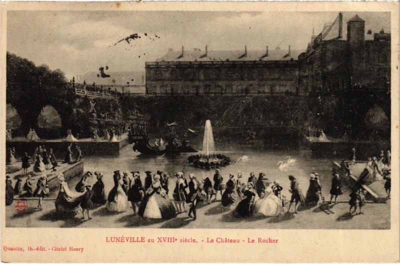 Carte postale ancienne Luneville le chateau le rocher