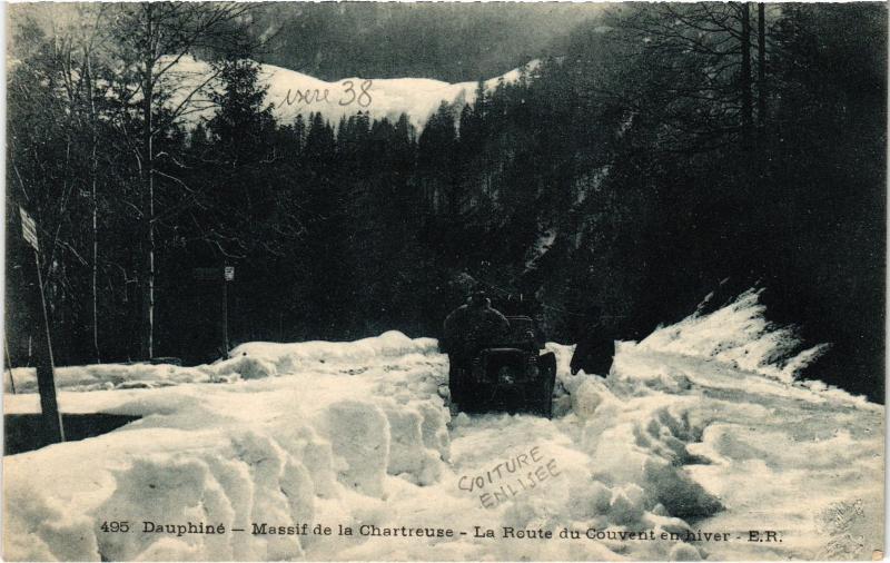 Carte postale ancienne Route du Couvent en hiver