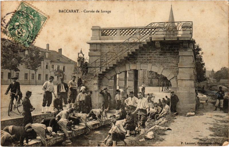 Carte postale ancienne Baccarat Corvee de lavage à Baccarat