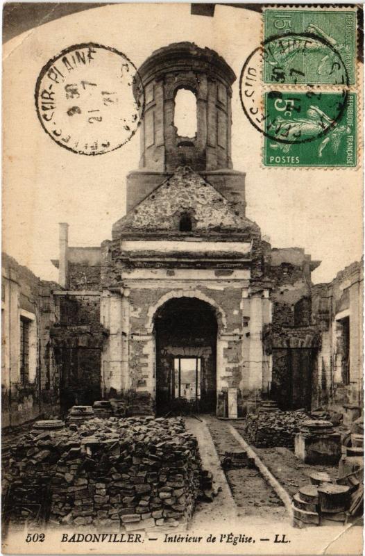 Carte postale ancienne Badonviller interieur de l'eglise à Badonviller