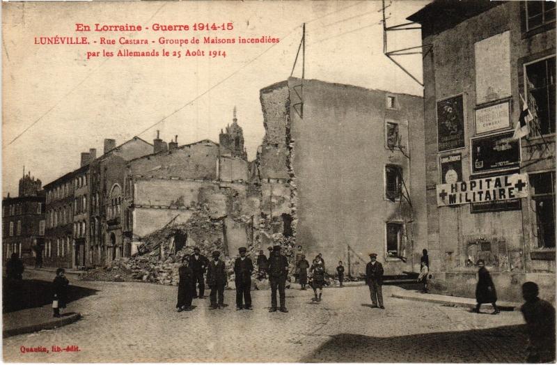 Carte postale ancienne Luneville Rue Castara