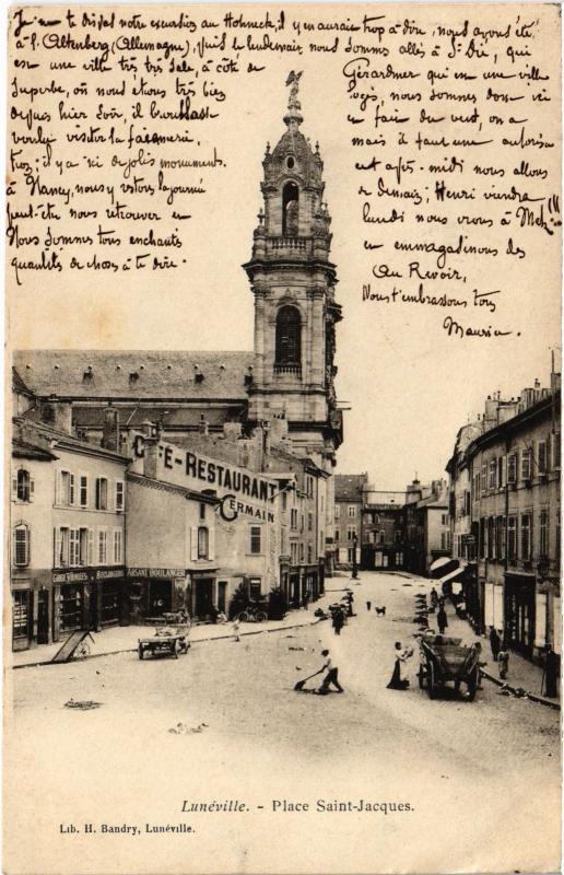 Carte postale ancienne Luneville Place Saint-Jacques