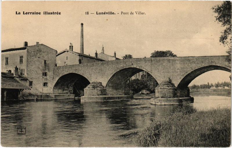 Carte postale ancienne Luneville Pont de Viller