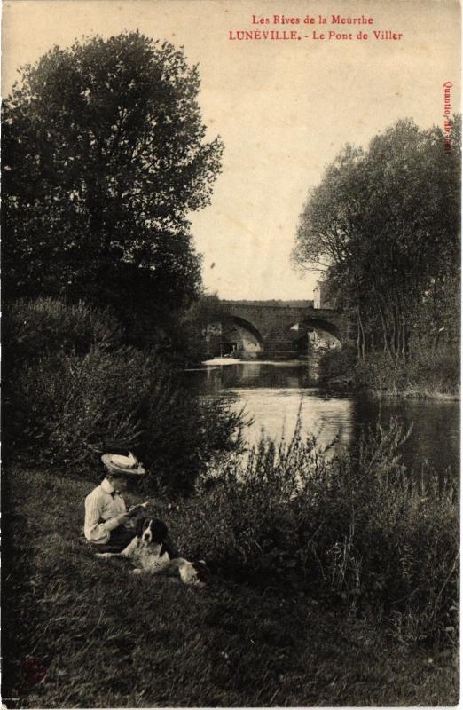 Carte postale ancienne Luneville Pont de Viller