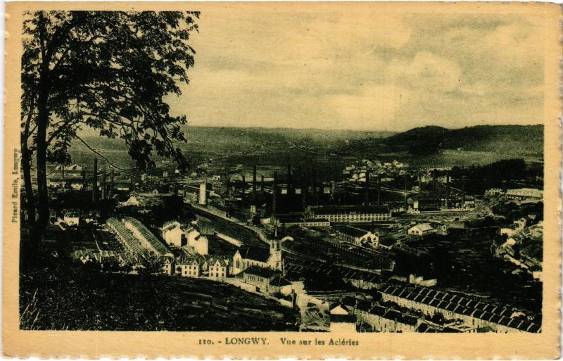 Carte postale ancienne Longwy vue sur les Acieries à Longwy