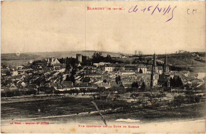 Carte postale ancienne Blamont vue generale