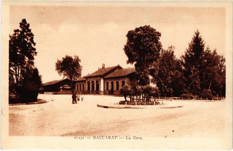 Carte postale ancienne Baccarat la gare à Baccarat