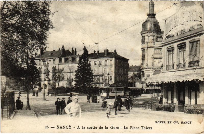 Carte postale ancienne Nancy Place Thiers à Nancy