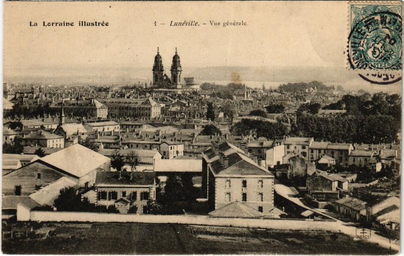 Carte postale ancienne Luneville vue generale