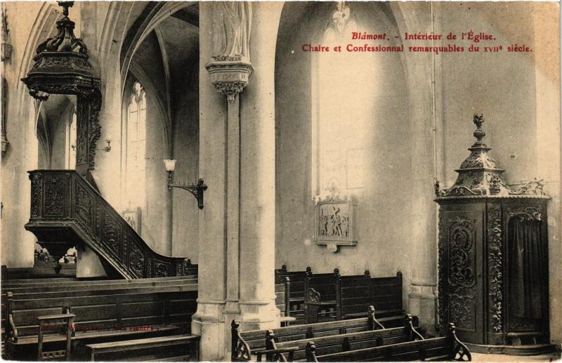 Carte postale ancienne Blamont interieur de l'eglise