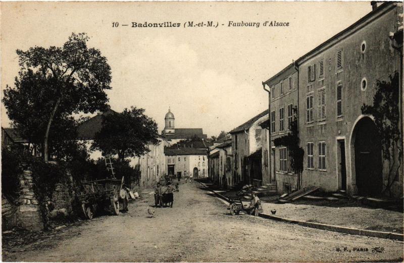 Carte postale ancienne Badonviller Faubourg d'Alsace à Badonviller
