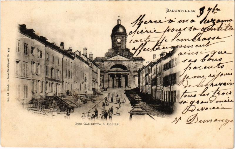 Carte postale ancienne Badonviller Rue Gambetta à Badonviller