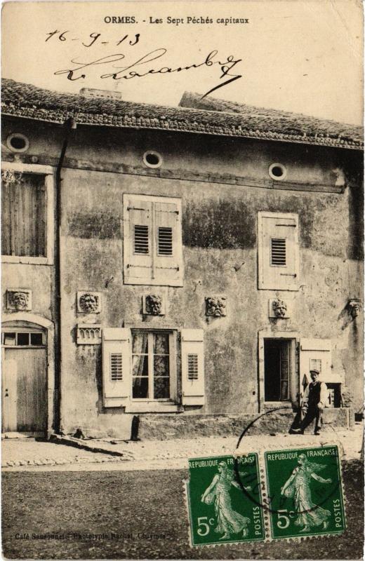 Carte postale ancienne Ormes les Sept Peches capitaux
