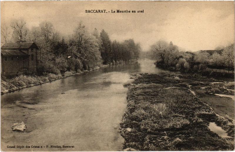 Carte postale ancienne Baccarat la Meurthe en aval à Baccarat