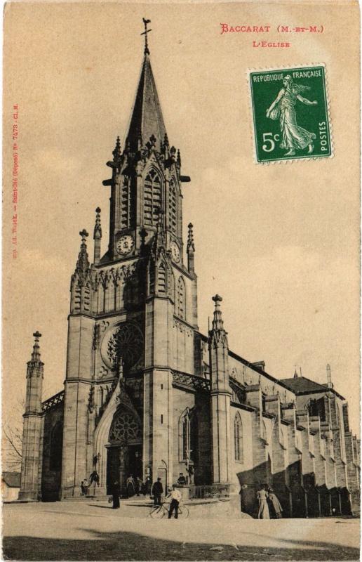Carte postale ancienne Baccarat Eglise à Baccarat