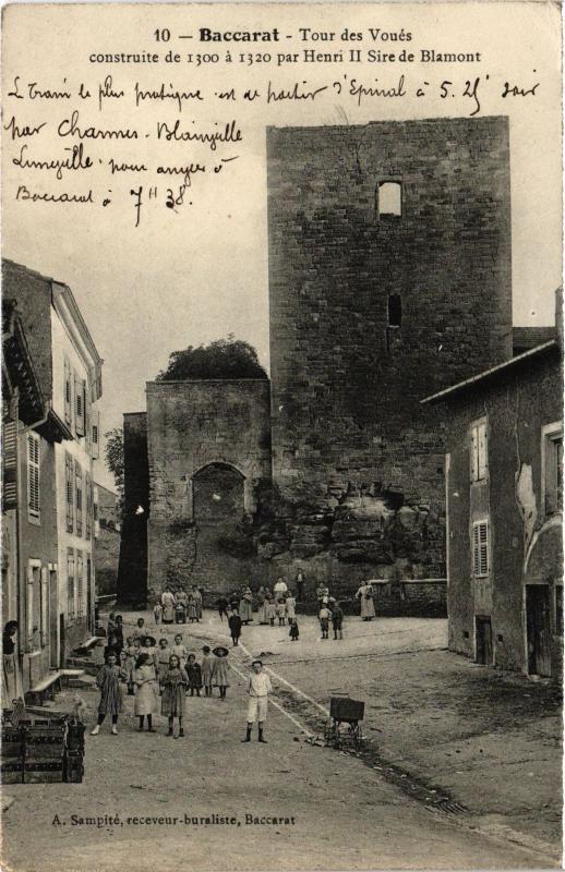 Carte postale ancienne Baccarat Tour des Voues à Baccarat