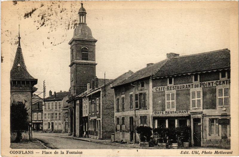 Carte postale ancienne Conflans Place de la Fontaine