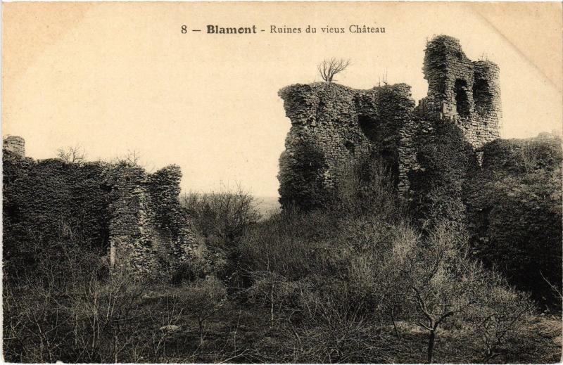 Carte postale ancienne Blamont Ruines du viuex chateau