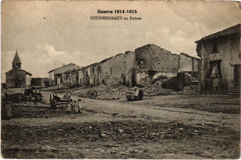 Carte postale ancienne Courbesseaux en ruines à Courbesseaux